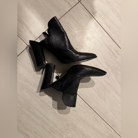 REBECCA MINKOFF Aidan Leather Point-toe Block-heel Mules In Black - Picture 3 of 8